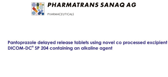DICOM SANAQ SP 204 a proprietary excipient for Direct Compression containing alkaline agent