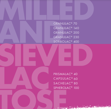 Crystalline alpha-lactose monohydrate grades – Milled and sieved