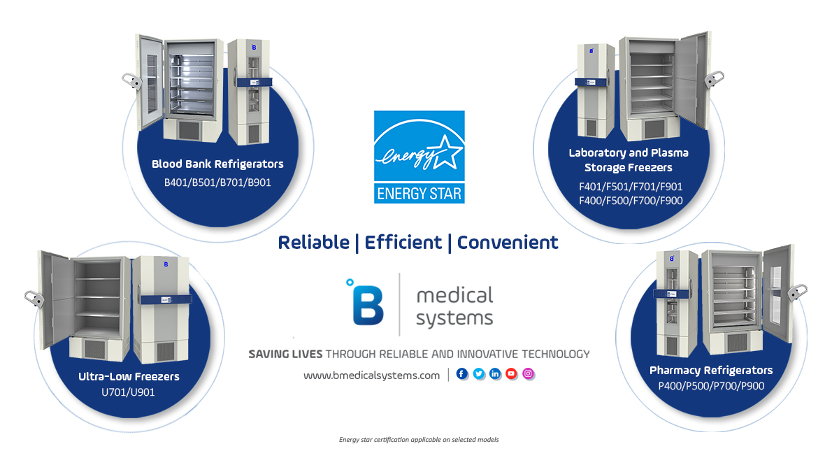 B Medical Systems receives the Energy Star Certification for its Refrigerators and Freezers